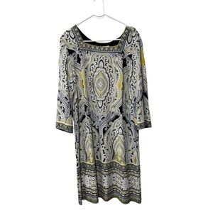 Sandra Darren multicolored paisley textured dress XL